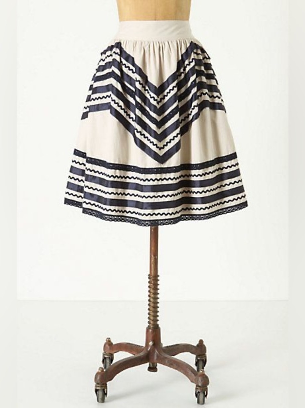 Anthropologie Girls From Savoy A-Line Skirt Retro Romantic Scandi Cottagecore